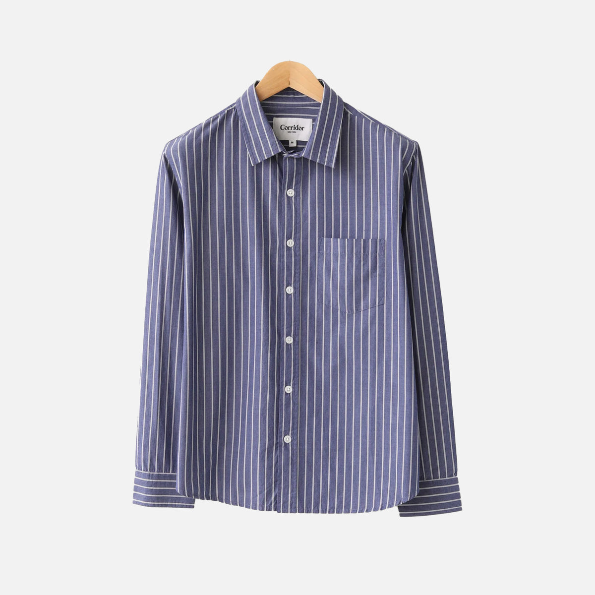 TWIN STRIPE LS SHIRT BLUE – hobby·ism