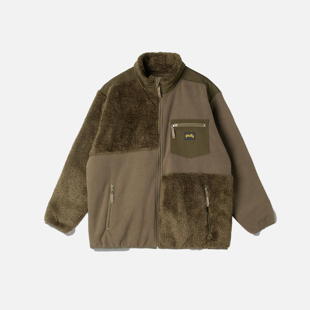 PATCHWORK FLEECE JACKET OLIVE